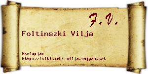 Foltinszki Vilja névjegykártya
